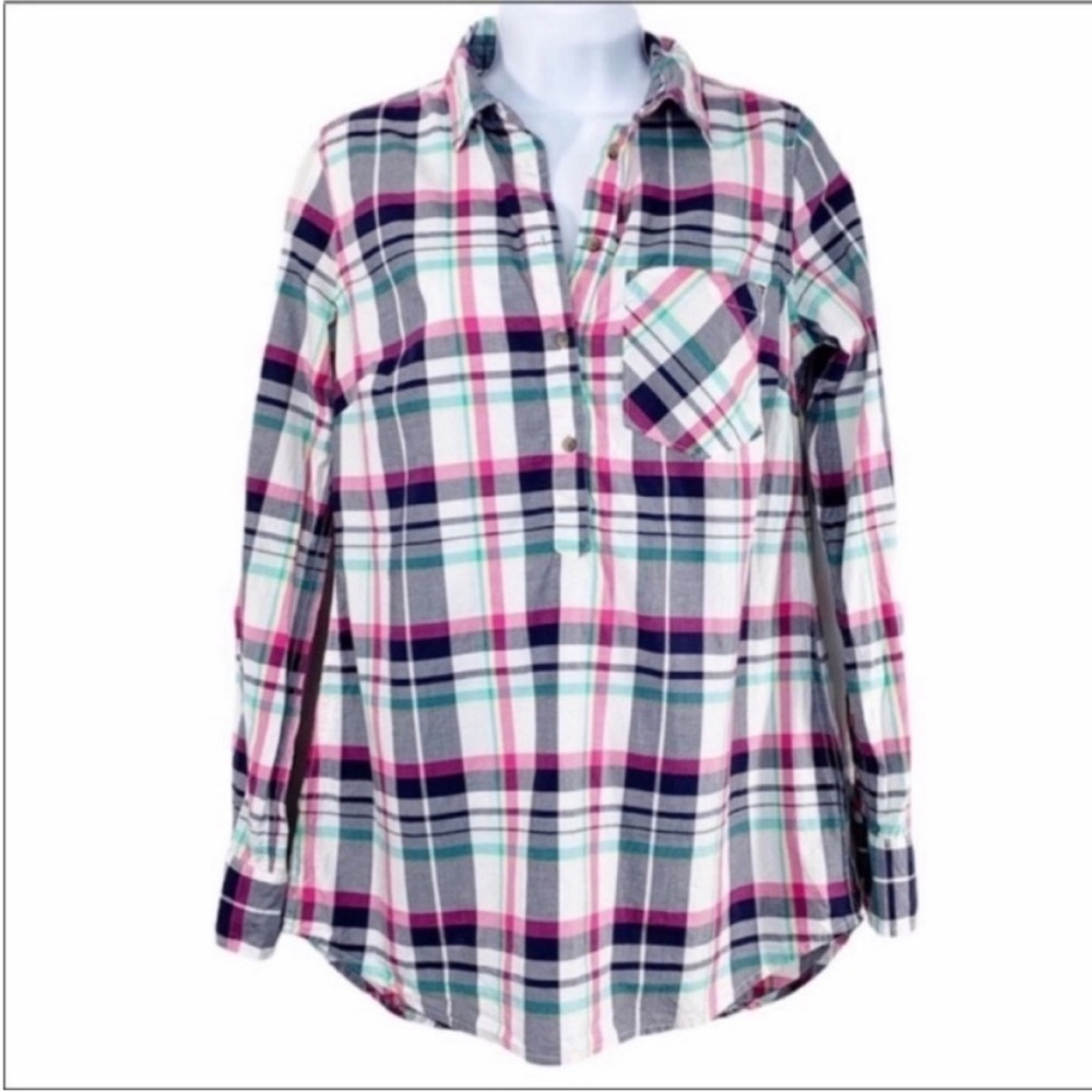 MERONA plaid long sleeve shirt XS